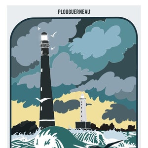 Poster A3, Phare de L'ILE VIERGE. Série "Phares bretons"