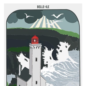 Carte A5, Phare des POULAINS. Serie "Phares bretons"