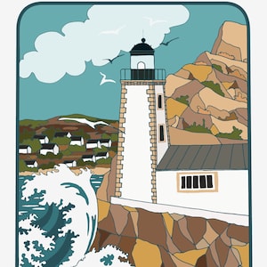 Carte A5, Phare du LOUET. Serie "Phares bretons"