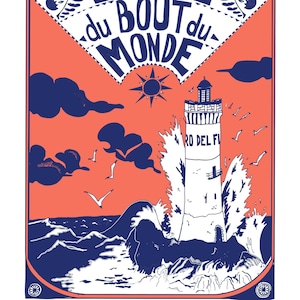 Kleines Poster A4, PHARE, Serie "Außergewöhnliche Reisen". Jules Verne