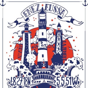 Mapa A5, OUESSANT, Serie "Islas Ponant"