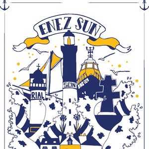 Poster A3, ILE DE SEIN, Série "Iles du Ponant"