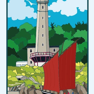 Carte A5 PHARE DU PORTZIC, serie "Phares bretons"