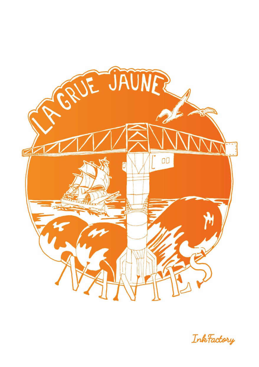 Poster A3, THE YELLOW CRANE, Series "Nantes"