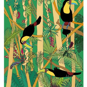 Kleines Poster A4, TOUCANS, Serie "Colombia".