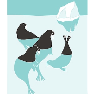 Carte A5, MORSES, Série "Artistes en Arctique"