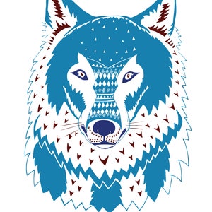 Carte A5, LOUP, Série "Animaux"