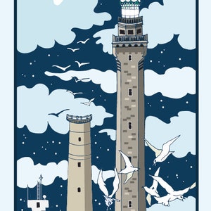 Carte A5 PHARE D'ECKMUHL, série "Phares bretons"