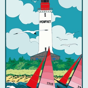Cartão A5 PHARE DE PENFRET, série “faróis bretões”
