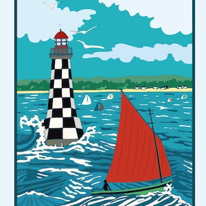 Carte A5 PHARE LA PERDRIX, serie "Phares bretons"