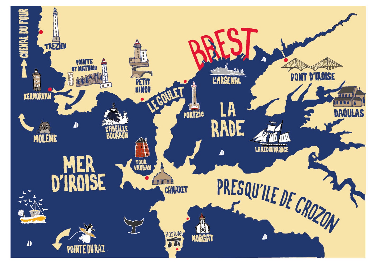 Poster A3, RADE DE BREST, Série