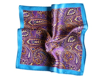 Fazzoletto da taschino in seta viola francese