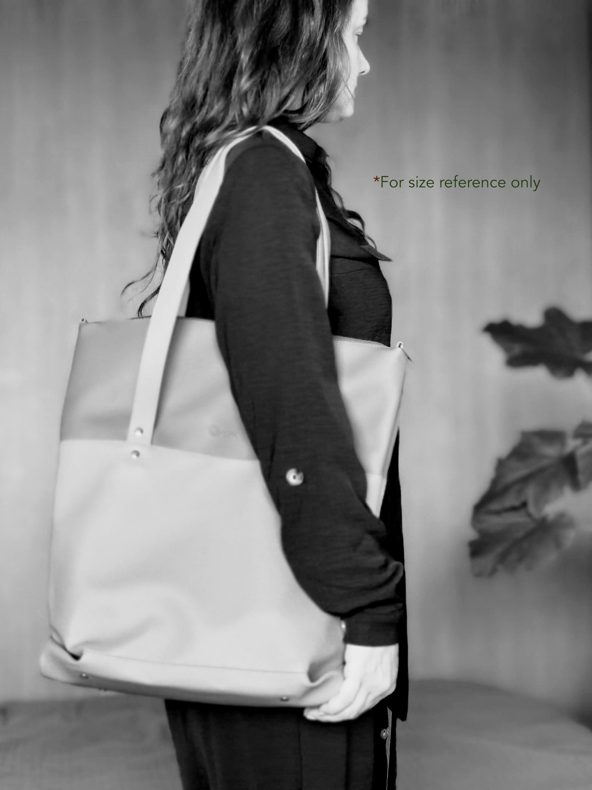 Vegan Tote Bag, Women's Work Bag, Handmade Shoulder Bag, Faux Leather