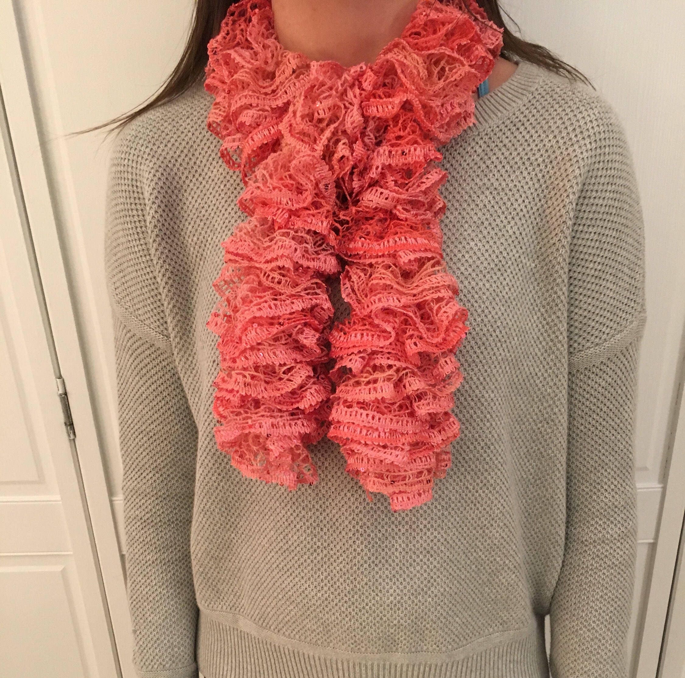 Light Pink Ruffle Scarf Perfect For Bridesmaid Gift Set Etsy Uk