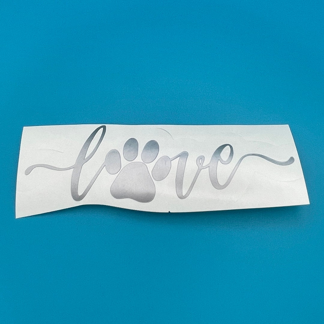 Adorable Script Love Dog Paw Vinyl Decal Laptop & Car Window Etsy