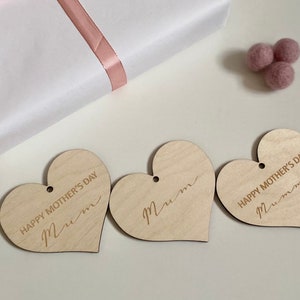 Happy Mothers Day heart shaped, wooden gift tag image 6