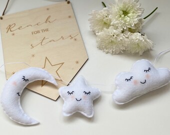 Nursery garland - cloud and star children’s room decor