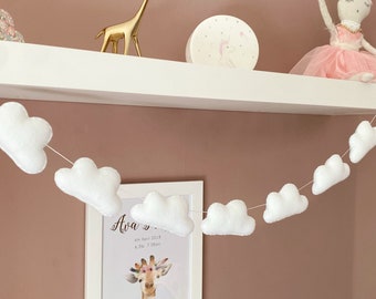 Cloud garland - playroom decor - Nordic nursery decoration - cloud room decoration