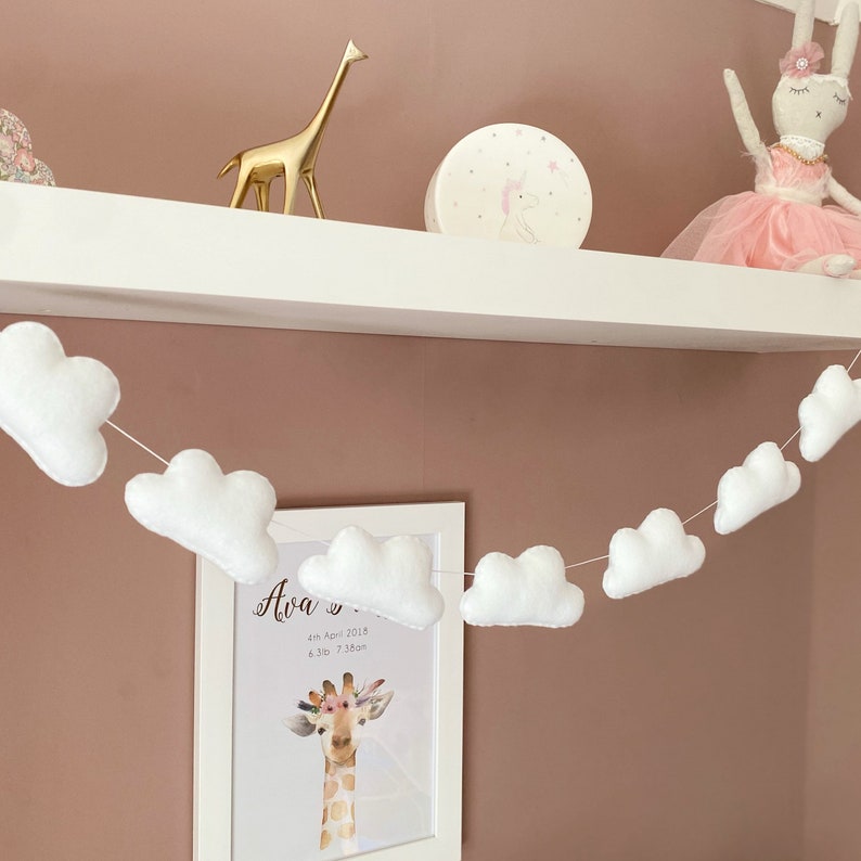 Cloud garland playroom decor Nordic nursery decoration cloud room decoration image 1