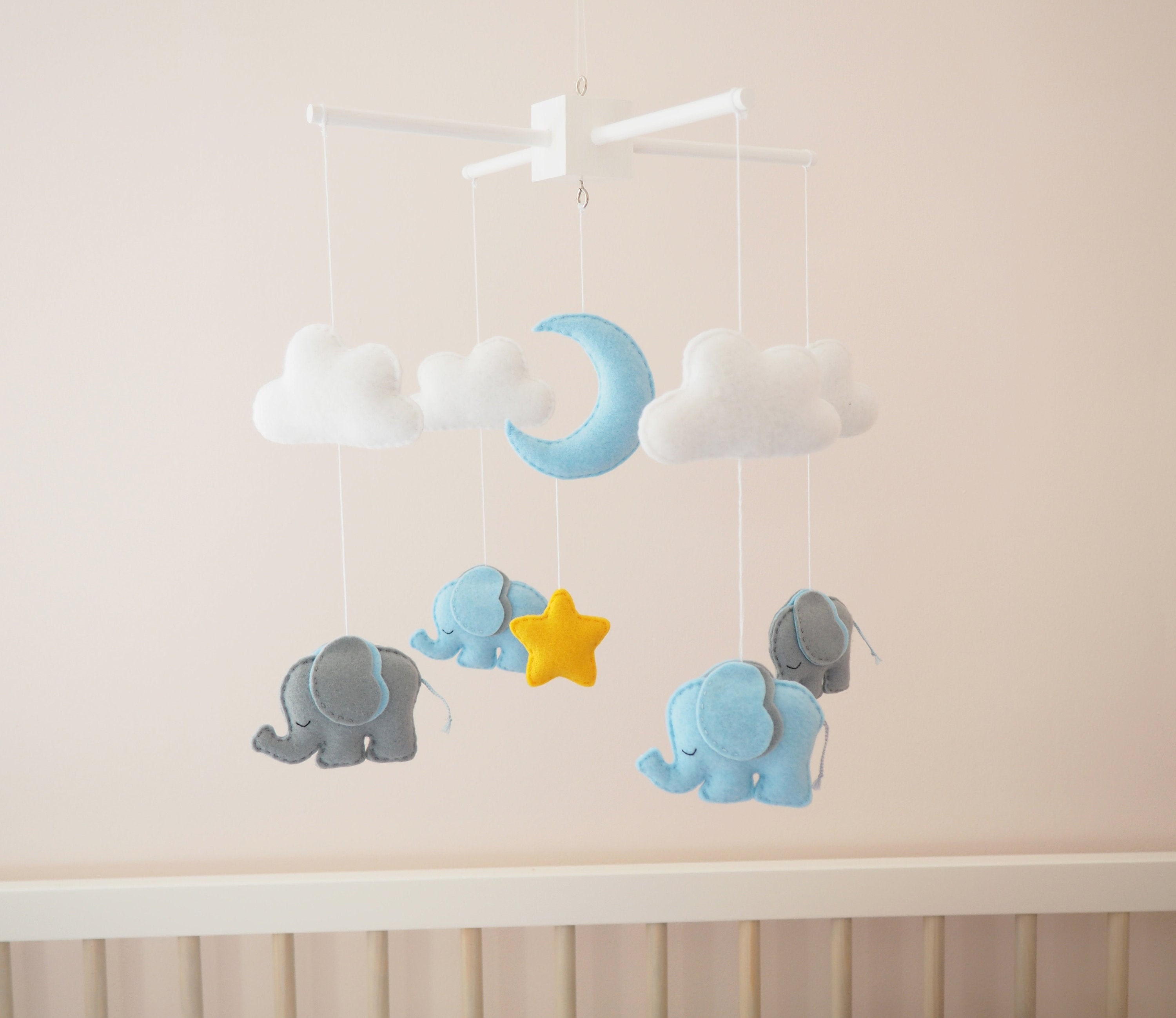 Elephant mobile Cloud mobile Baby cot mobile Animal baby Etsy