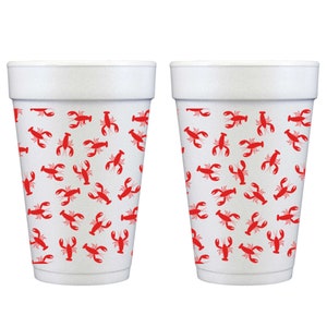 Crawfish Boil-schuimbekers: kreeftenprint, 16 oz, verpakking van 10