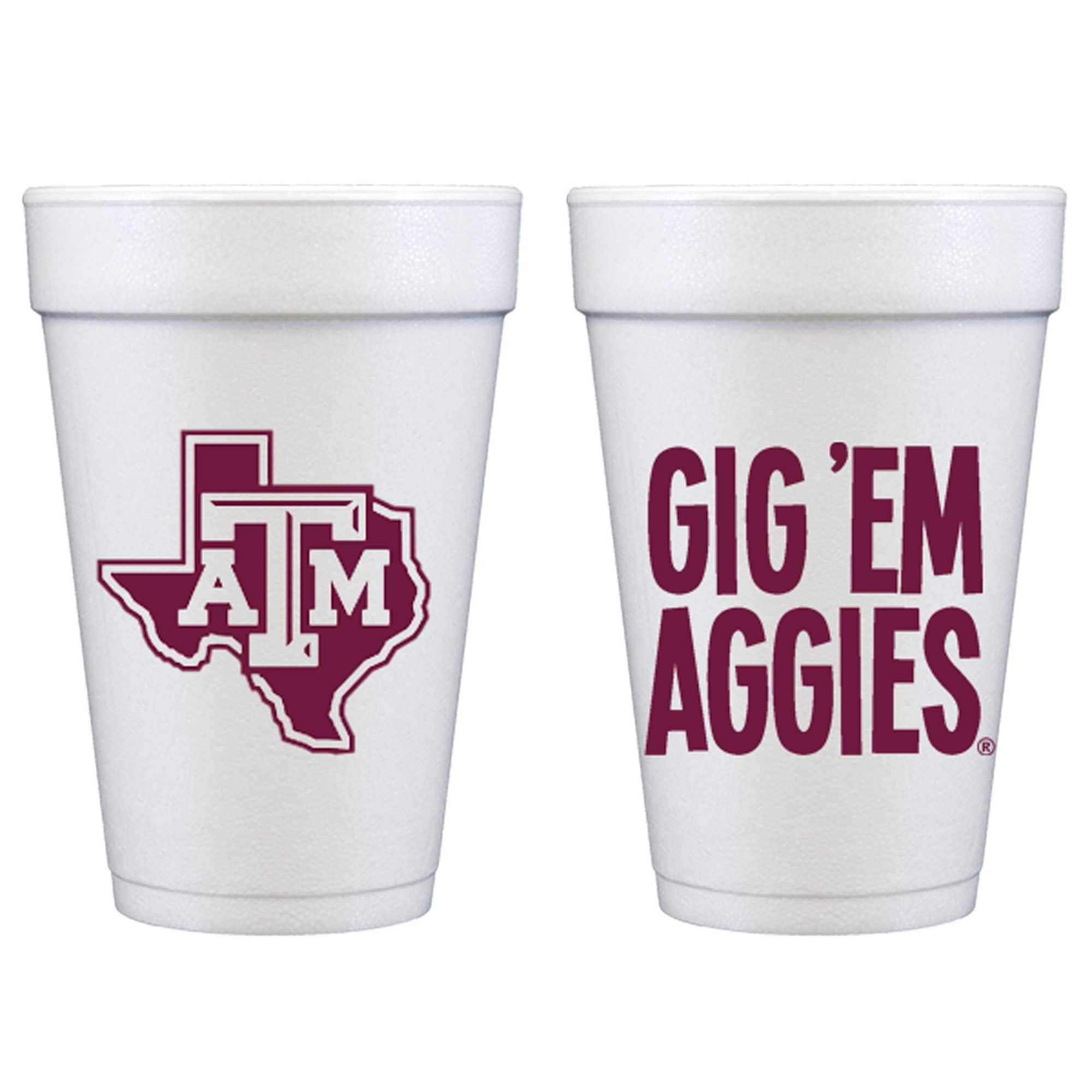 Atm/Aggie Double-Sided Cup Set