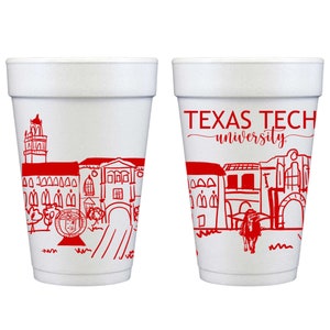 Texas Tech University Campus Landmarks Styrofoam Cup 10 Pack