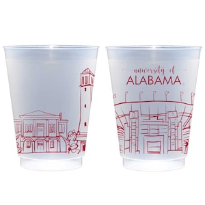 University of Alabama Campus Skyline Frosted Roadie Cup 10 Pack {Tuscaloosa, Alabama}