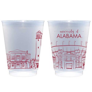 University of Alabama Campus Skyline Frosted Roadie Cup 10 Pack {Tuscaloosa, Alabama}