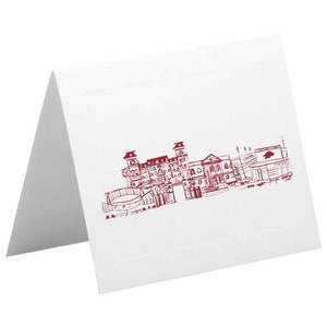 Foldover Notecard Stationery Set {University of Arkansas – Fayetteville, Arkansas Campus Skyline}