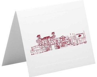 Set di cancelleria pieghevole {University of Arkansas – Fayetteville, Arkansas Campus Skyline}