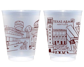 Texas A&M University Campus Landmarks Shatterproof Roadie Cup 10 Pack