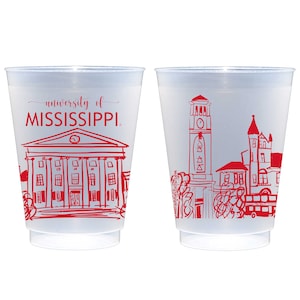 Ole Miss Skyline Landmarks Frosted Cup 10 Pack {Oxford, Mississippi}