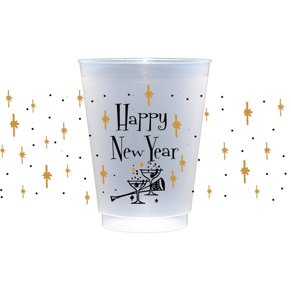 Happy New Year Frosted Roadie Cup {10 Pack Sleeve}