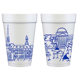 Southern Methodist University (SMU) Campus Landmarks Styrofoam Cup 10 Pack