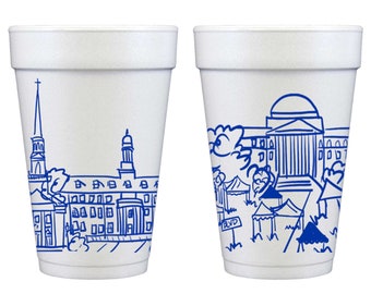 Southern Methodist University (SMU) Campus Landmarks Styrofoam Cup 10 Pack