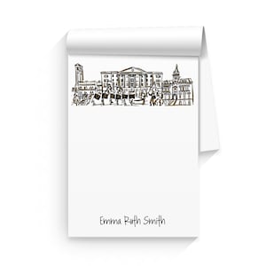 Personalized Notepad Set {Vanderbilt Campus Skyline Landmarks - Nashville, Tennessee}