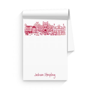 Personalized Notepad Set {University of Oklahoma Sooner Campus Skyline Landmarks - Norman, Oklahoma}