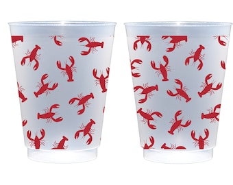Vasos para hervir cangrejos de río: Vasos irrompibles esmerilados para fiestas, 16 oz (paquete de 10)