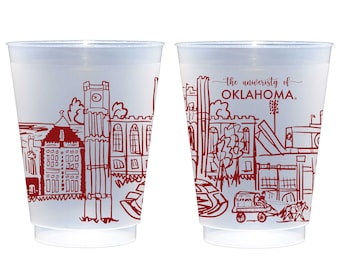 Lot de 10 tasses Roadie incassables Landmarks Campus de l'Université d'Oklahoma