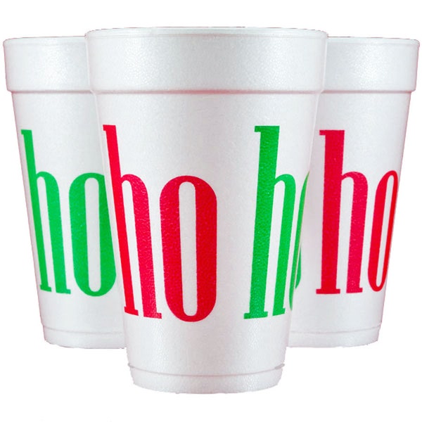 Christmas Styrofoam Cups 10 Pack Sleeve {ho ho ho}