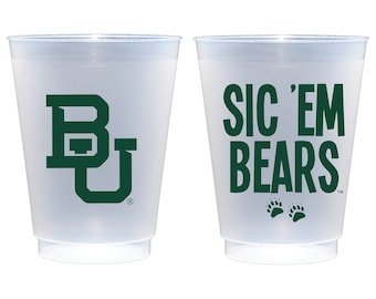 Baylor University Logo/Sic 'Em Bears {Frosted Roadie Cup 10 Pack}
