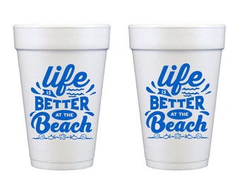 Styroporbecher 10er Pack {Life is Better at the Beach}