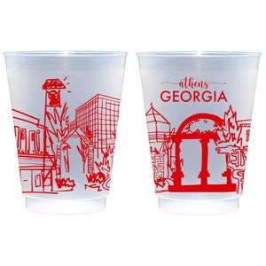 Athens, Georgia Skyline Frosted Roadie Cup 10 Pack