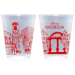 Athens, Georgia Skyline Frosted Roadie Cup 10 Pack