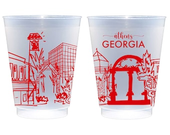 Atenas, Georgia Skyline Frosted Roadie Cup, paquete de 10