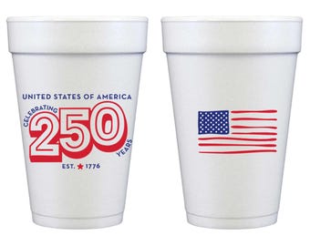 4 juli/Patriotic-America 250:e skummugg (10-pack)