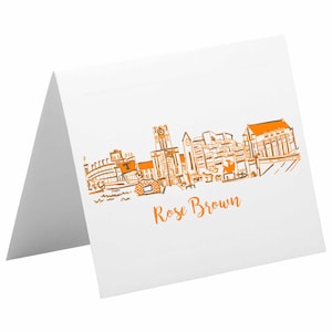 Gepersonaliseerde notitiekaart briefpapier set {University of Tennessee Campus Skyline - Knoxville, Tennessee}