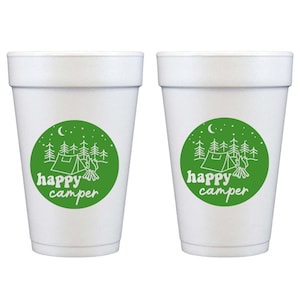 Camping Styrofoam Cup 10 Pack {Happy Camper}