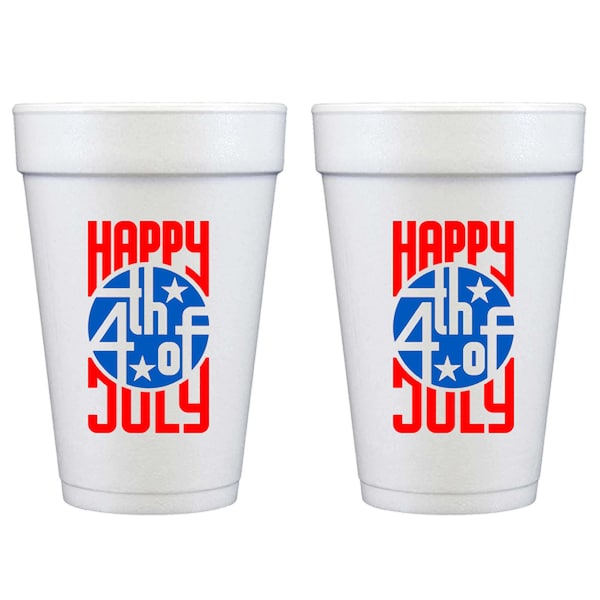 Happy 4th of July Disposible Foam Cup 10 Pack